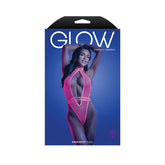 Glow-Powered Sensuality - Neon Pink Plunge Halter Teddy Bras and Bra Sets
