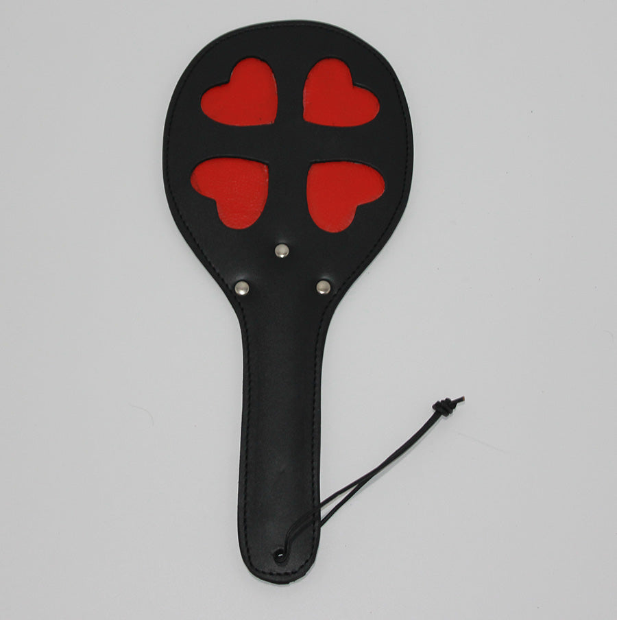 Leather Spanking Paddle with Red Hearts Paddles And Slappers