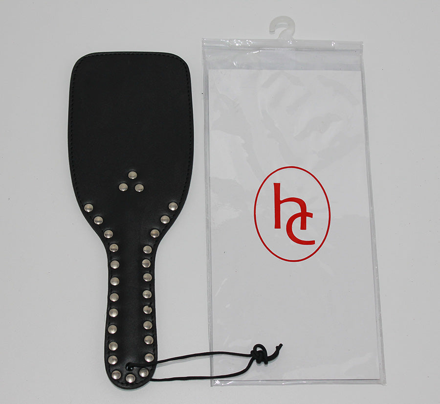 Fetlife Wide Ping-Pong Studded Leather Paddle Paddles And Slappers