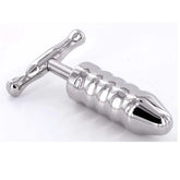 Steel Anal Rammer & T-Bar 4 Rings Handle Anal Dildos