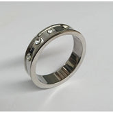 Deep Shallow Steel Cock Ring with Diamond Gem Cock Rings