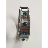 Deep Shallow Cock Ring 55mm Sapphire Gemmed Cock Rings