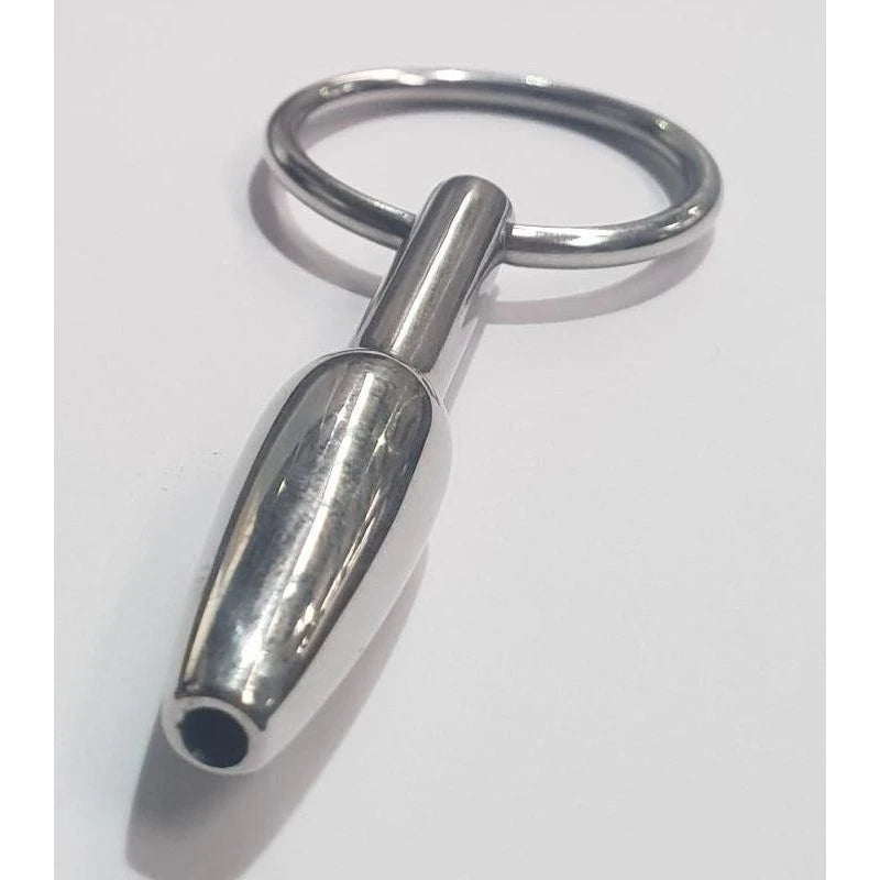 Steel Pleasures Penis Plug Olive Cum Thru with Ring Penis Plugs