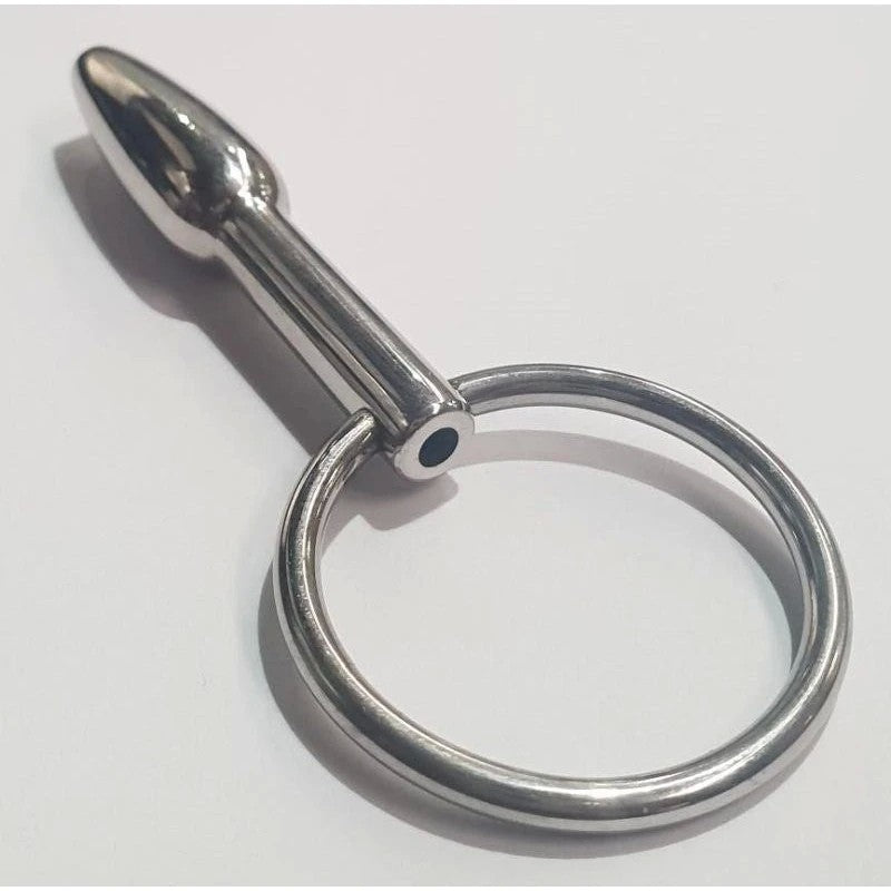 Steel Pleasures Penis Plug Olive Cum Thru with Ring Penis Plugs