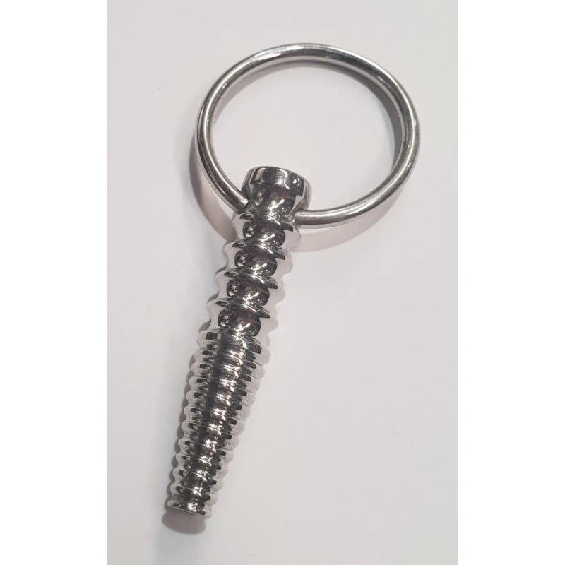 Ynaija Ribbed Metal Penis Plug With O-Ring Penis Plugs