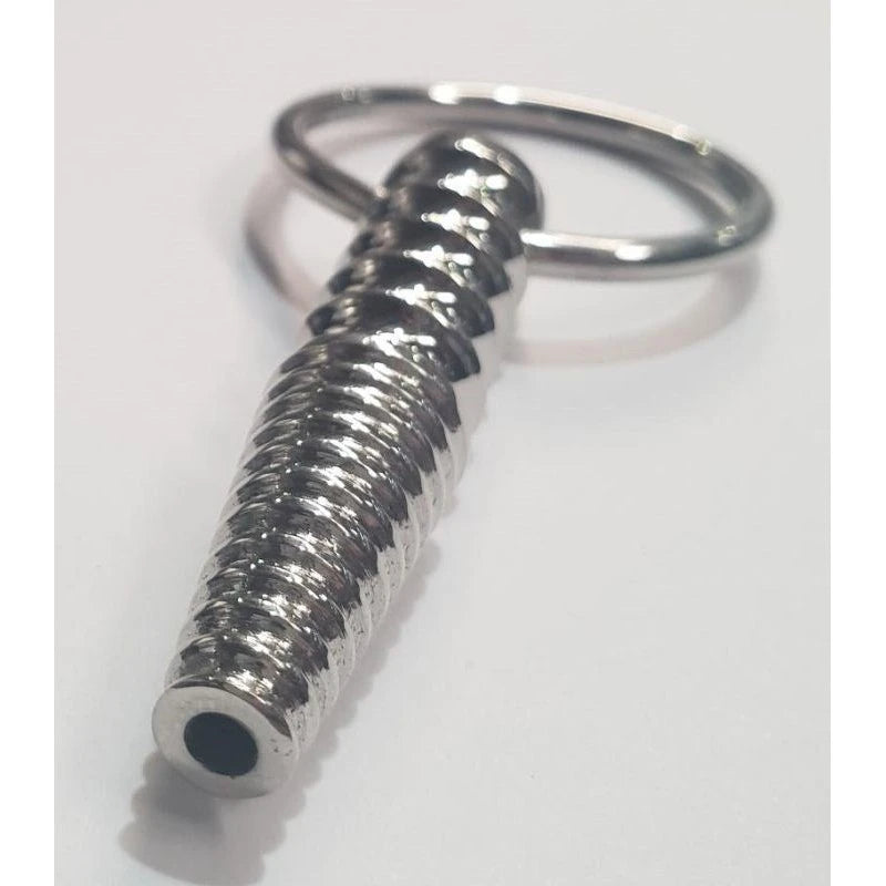 Ynaija Ribbed Metal Penis Plug With O-Ring Penis Plugs