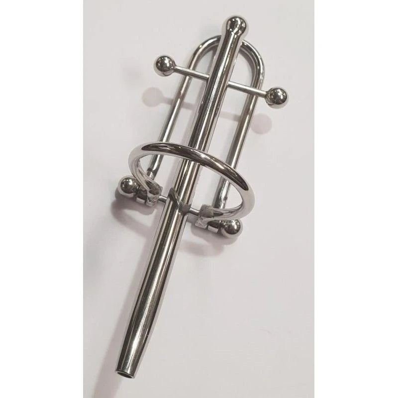 Prince Albert Wand With Barbell & Glans Ring Penis Plugs