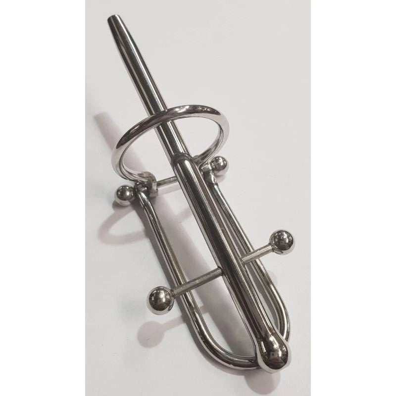 Prince Albert Wand With Barbell & Glans Ring Penis Plugs