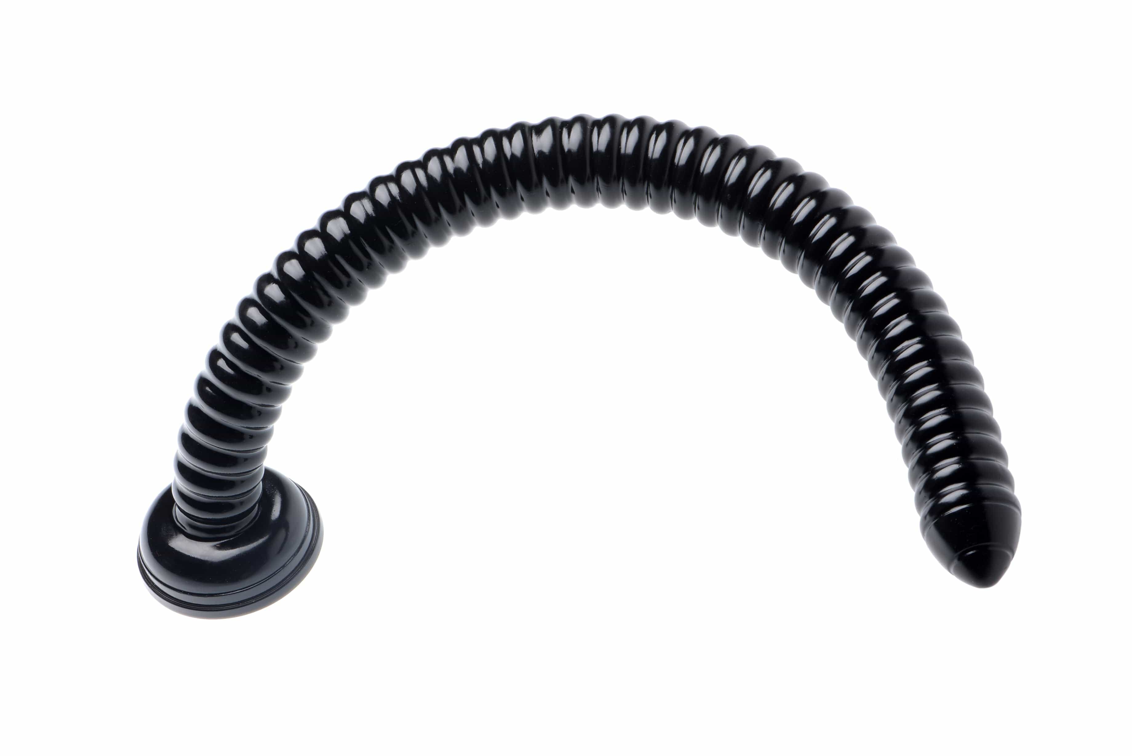Hosed Ribbed Hose Suction Cup Anal Dildo 19 Inch Anal Dildos