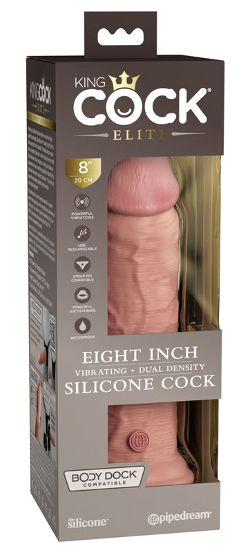 King Cock Elite Vibrating Dual Density Silicone Cock Light - Realistic Dildos