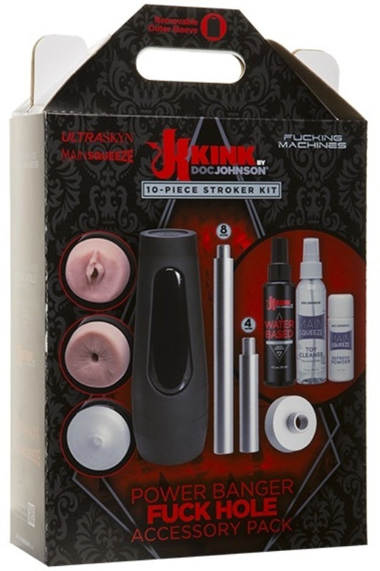Kink Power Banger Fuck Hole Accessory Pack 10 piece Kit - Sex Machines