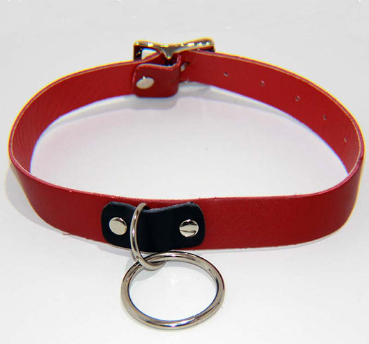 Kitty Red Collar with O Ring Heavy - Fancy Dress Ups