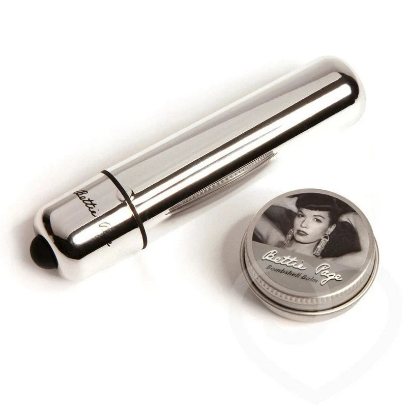 Bettie Page Buzzin Bullet and Balm Set Bullet Vibrators