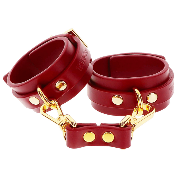 Scala Luxurious and Fashionable Taboom Wrist Cuffs Red Cuffs And Restraints