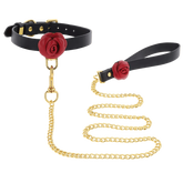 Scala Taboom Wild Roses Fetish Collar and Leash