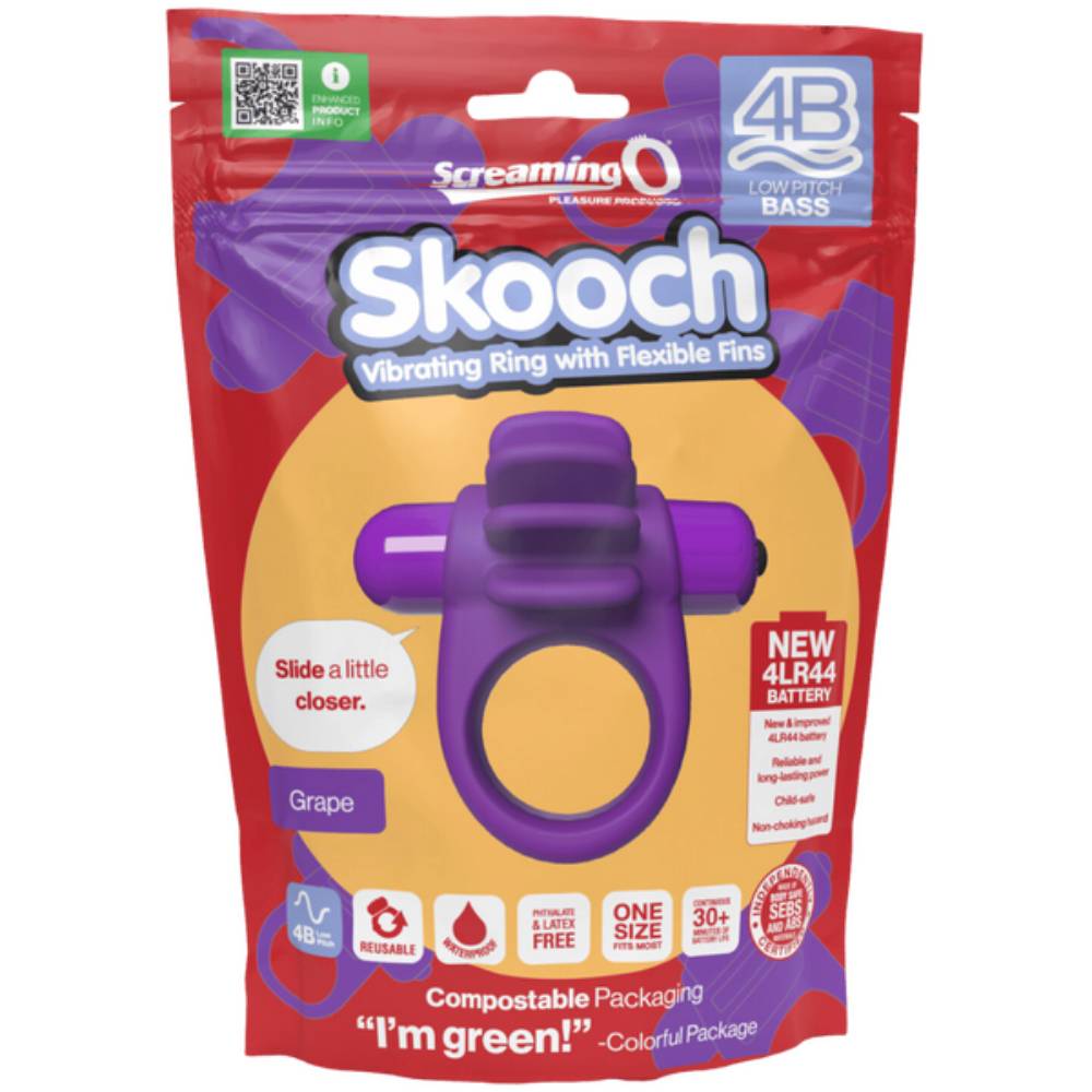 Screaming O Skooch 4B Low Pitch Bass Flexible Mens Cock Ring Vibrating Cock Rings