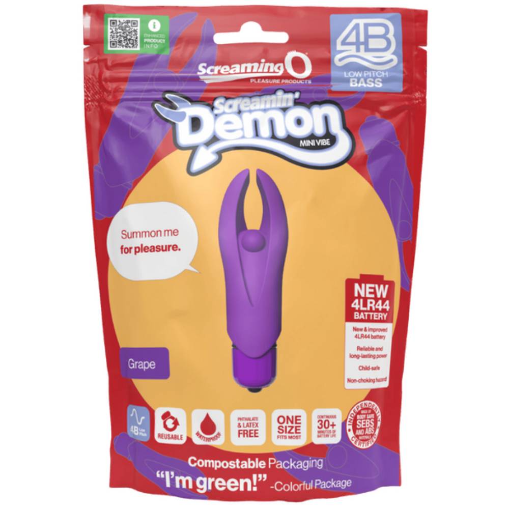 Screaming O Demon 4B Low Pitch Bass Clitoral Vibrator Clit Ticklers and Pulsators