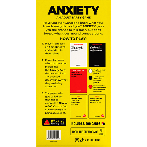 Creative Conceptions Anxiety Party Card Game for Adults Default Title Sex Games, Coupons and Tricks