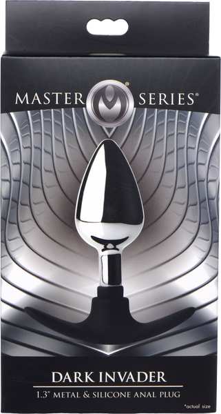 Master Series Dark Invader Metal & Silicone Anal Plug Medium Butt Plugs