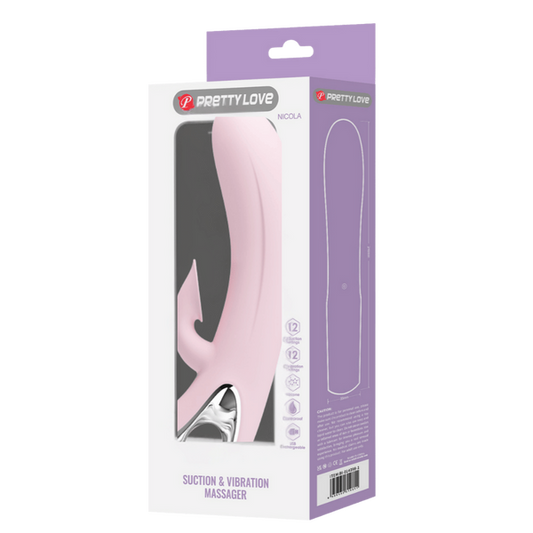 Pretty Love Nicola Rechargeable Silicone Rabbit Vibe Pink Rabbit Vibrators