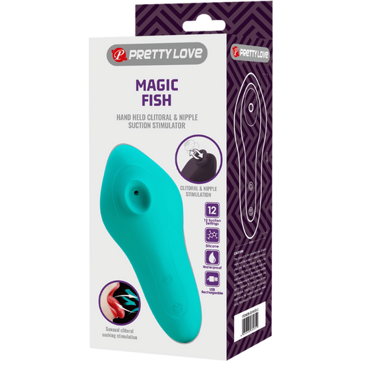Pretty Love Magic Fish Rechargeable Clitoral Stimulator Seafoam Clit Ticklers and Pulsators