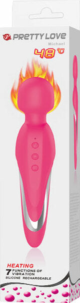 Pretty Love Michael Rechargeable Warming Body Wand Massager Pink Body Wands