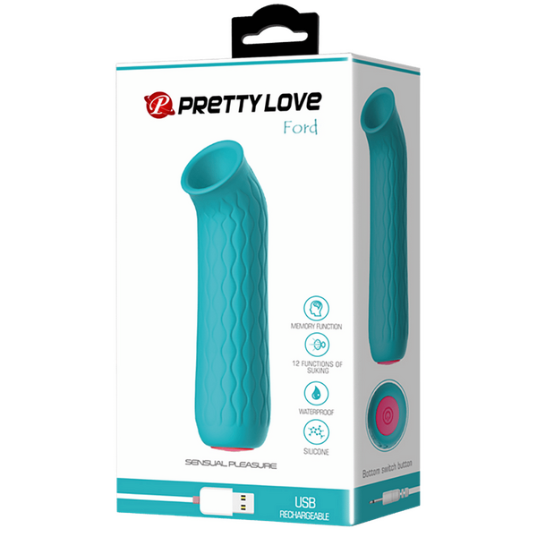 Baile Ford 12 Functions Rechargeable Clitoral Massager Blue Clit Ticklers and Pulsators