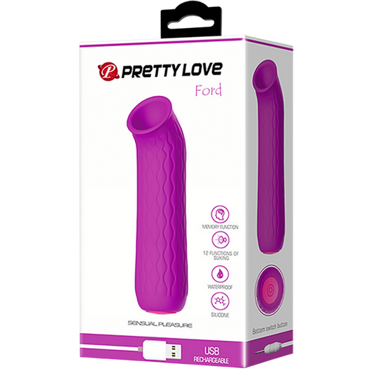 Baile Ford 12 Functions Rechargeable Clitoral Massager Purple Clit Ticklers and Pulsators