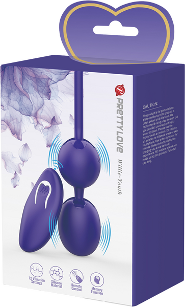 Pretty Love Willie Youth Remote Control Vibrating Love Egg Massager Purple Love Eggs and Kegel Exercisers