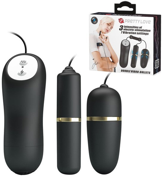 Pretty Love Double Vibro Bullets Massager Black Bullet Vibrators