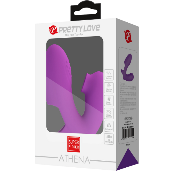Pretty Love Athena Rechargeable Silicone Finger Vibrator Purple Finger and Tongue Vibrators