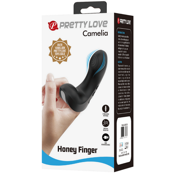 Pretty Love Camelia Honey Finger Adult Massager Black Finger and Tongue Vibrators
