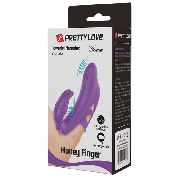 Pretty Love Yenna Rechargeable Honey Finger Vibrator Purple Finger and Tongue Vibrators