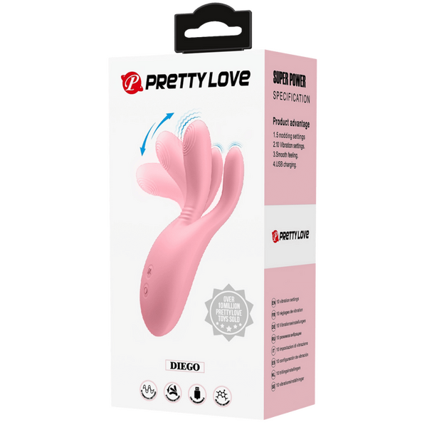 Pretty Love Diego Rechargeable 10 Function G Spot Vibrator Pink G-Spot Vibrators