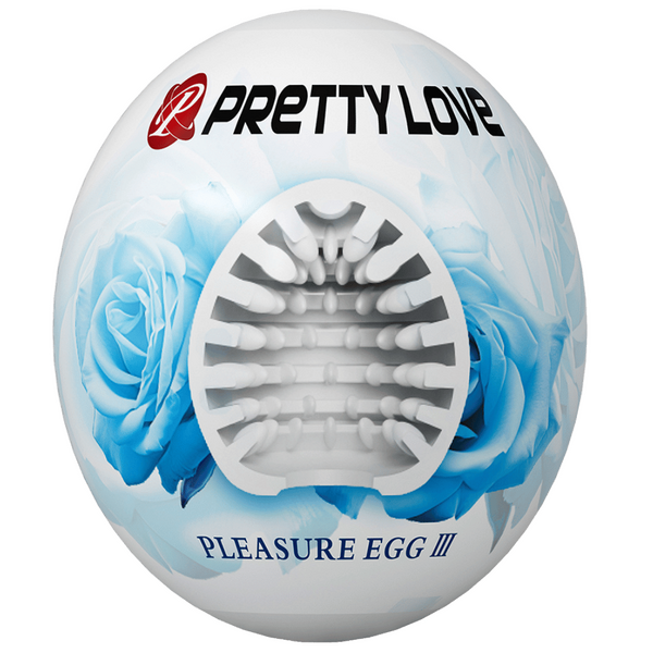 Pretty Love Pleasure Egg Ribbed Textured Male Masturbator White Masturbators and Strokers