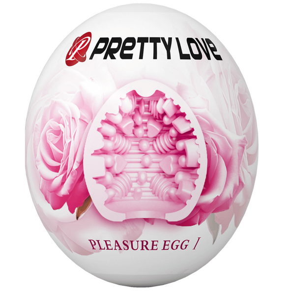 Pretty Love Pleasure Egg Ribbed Textured Male Masturbator Pink Masturbators and Strokers