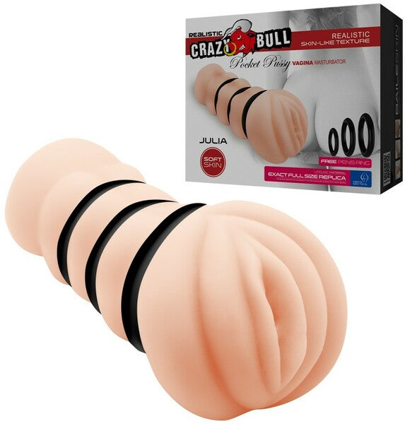 Crazy Bull Julia Pocke Pussy Realistic Male Stroker Flesh Masturbators and Strokers