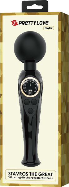 Stavros The Great Skyler Rechargeable Body Wand Massager Black Body Wands