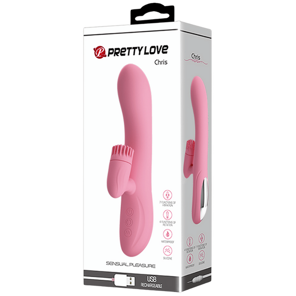Pretty Love Chris Rotating Tongue Rabbit Vibrator Rabbit Vibrators
