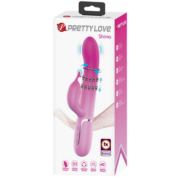 Pretty Love Shima Rechargeable 7 Function Rabbit Vibrator Pink Rabbit Vibrators