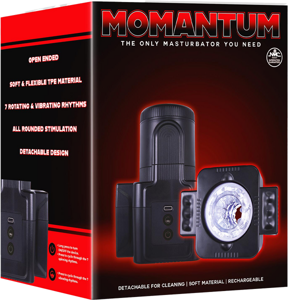 Momantum The SLR 7 Function Automatic Mens Masturbator Black Masturbators and Strokers