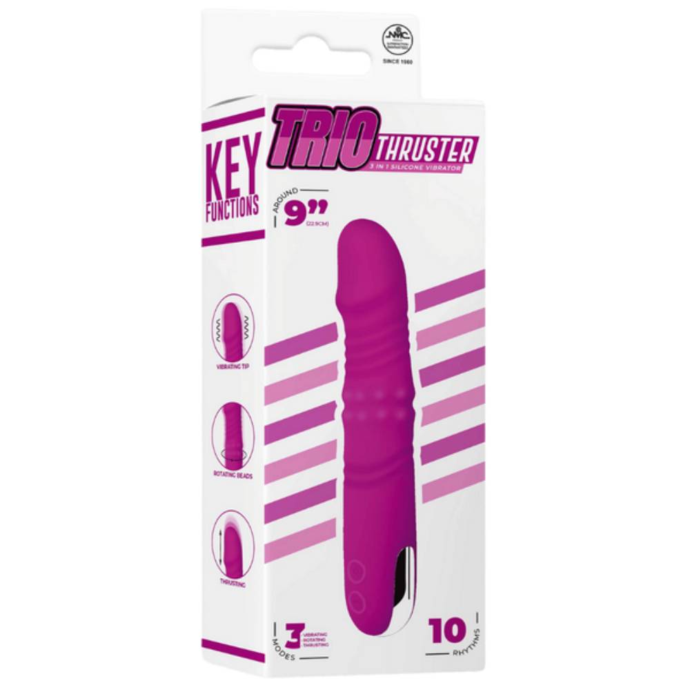 Trio Thruster 3 in 1 Dual Motor Rechargeable G-Spot Silicone Vibrator G-Spot Vibrators