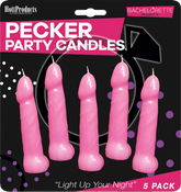 Hott Products Bachelorette Pecker Party Candle 5 Pack Pink Party Gifts and Novelties