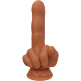 Hott Products Flip Off Finger Shaped Suction Cup Dildo Tan Realistic Dildos