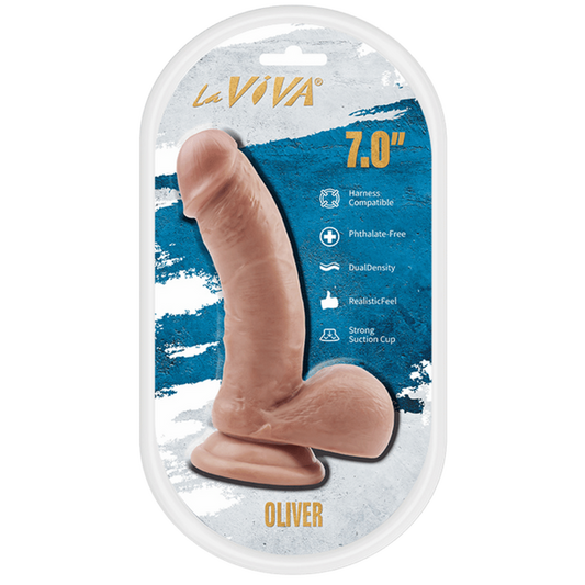 La Viva Oliver 7 Inch Dual Density Realistic Dildo - Realistic Dildos