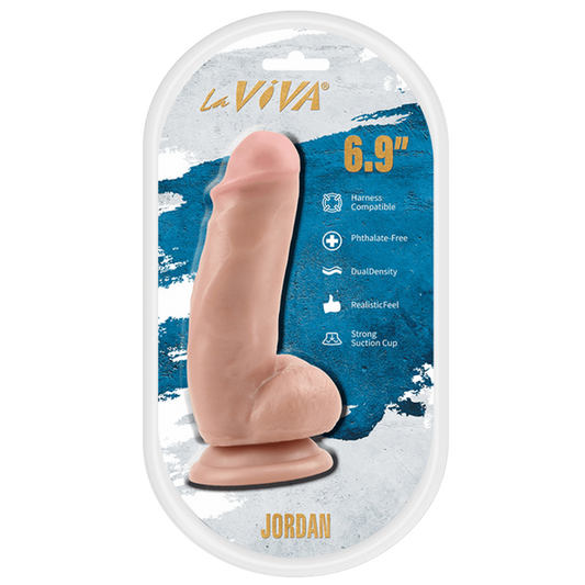 La Viva Jordan 6.9 Inches Dual Density Dildo Flesh - Realistic Dildos