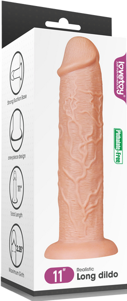Lovetoy Realistic Long Dildo 11 Inch Flesh Realistic Dildos
