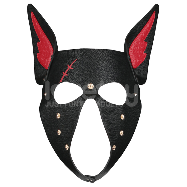 Lovetoy Scarred Alpha Pup Fetish Play Mask Black Red Masks And Blindfolds