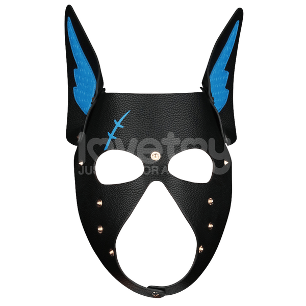 Lovetoy Scarred Alpha Pup Fetish Play Mask Black Blue Masks And Blindfolds