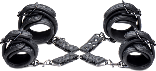 Master Series Concede Wrist and Ankle Restraint Set With Bonus Hog Tie Adaptor Cuffs And Restraints